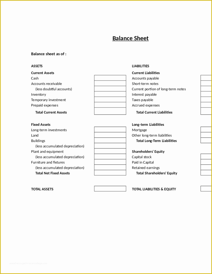Free Printable Balance Sheet Template Of Blank Balance Sheets Mughals