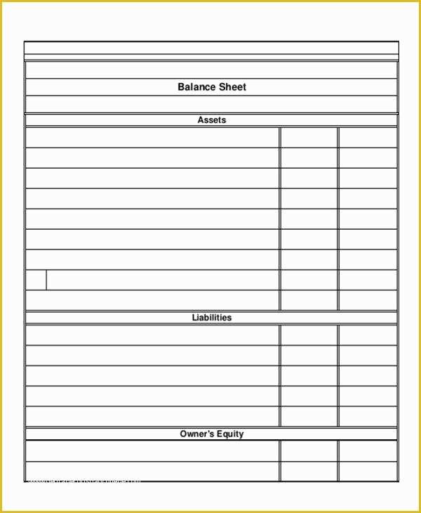 Free Printable Balance Sheet Template Of Printable Accounting Sheet