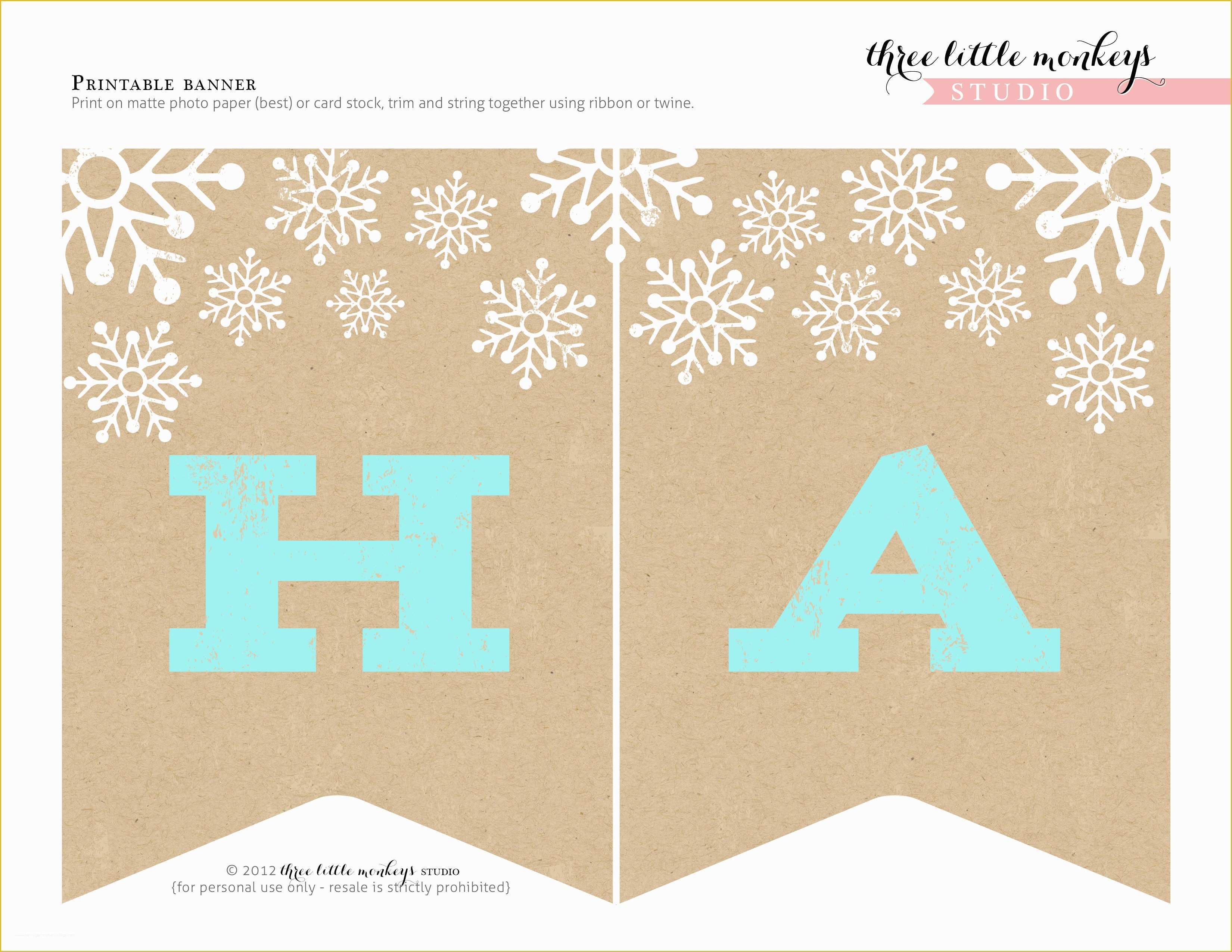 Free Printable Banner Templates Of Free Christmas Party Printables From Three Little Monkeys