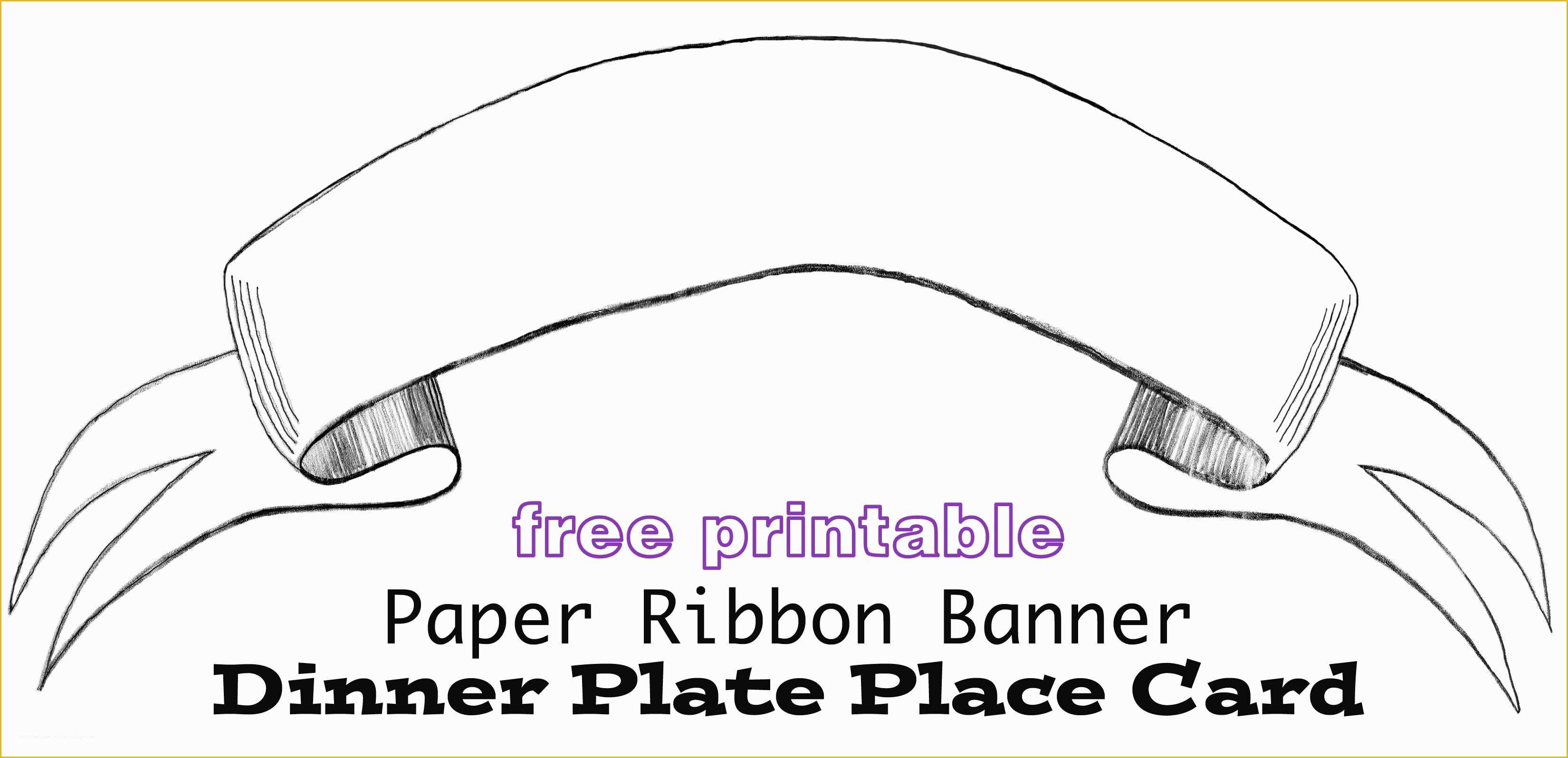 Free Printable Banner Templates Of Printable Paper Banner Dinner Plate Place Card