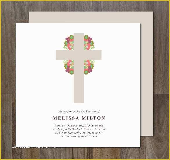 Free Printable Baptism Invitations Templates Of 27 Baptism Invitation Templates Psd Word Publisher