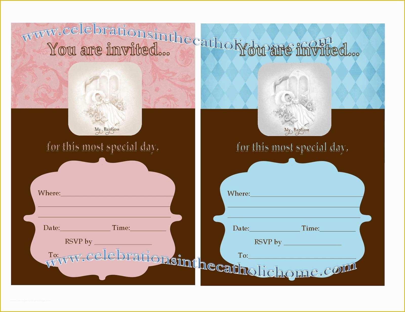 Free Printable Baptism Invitations Templates Of Free Downloadable Christening Invitations