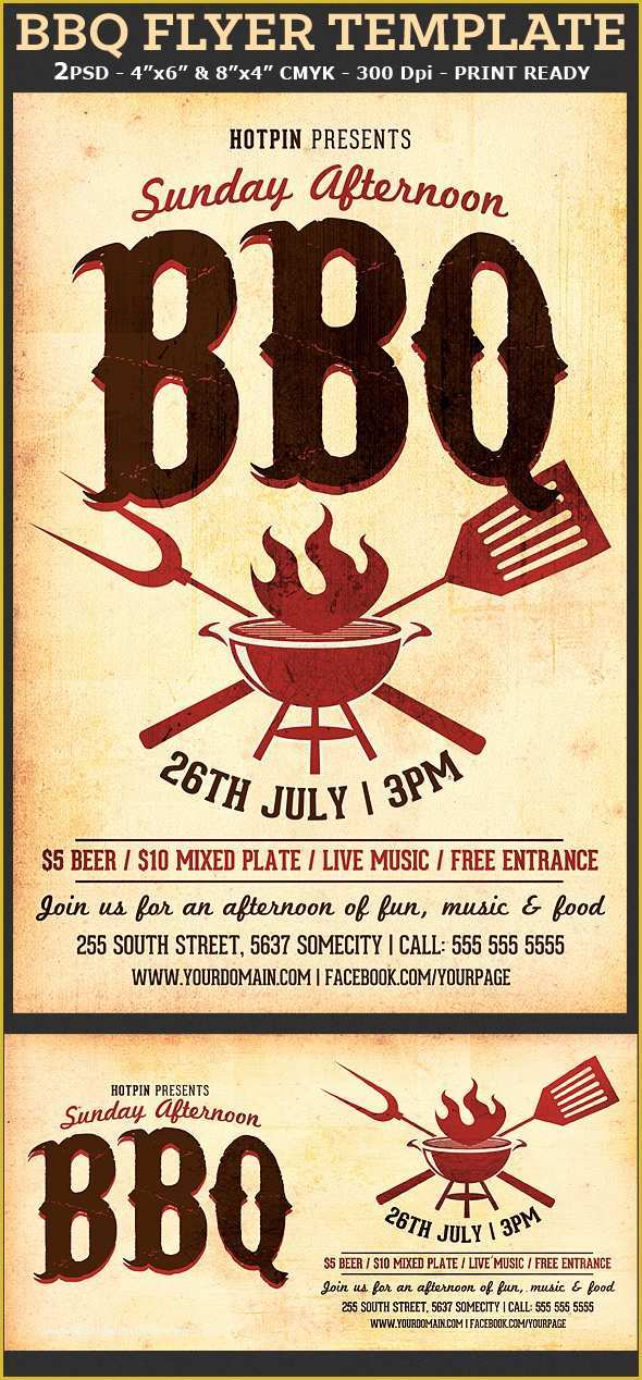 Free Printable Bbq Invitation Templates Of Barbecue Bbq Flyer Template