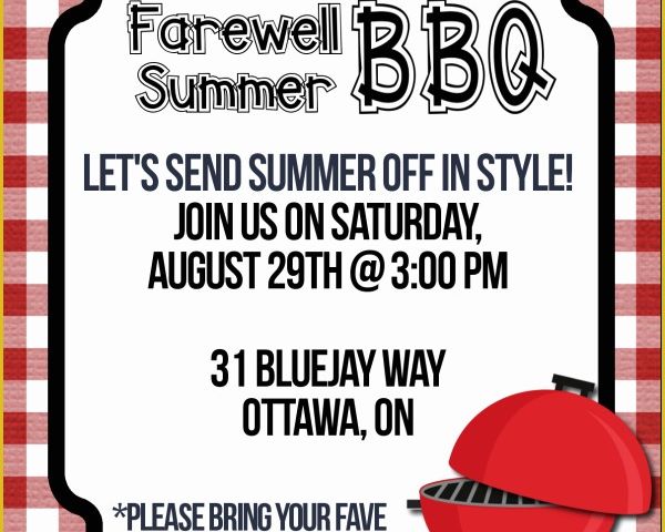 Free Printable Bbq Invitation Templates Of Farewell Summer Free Printable Bbq Invitations