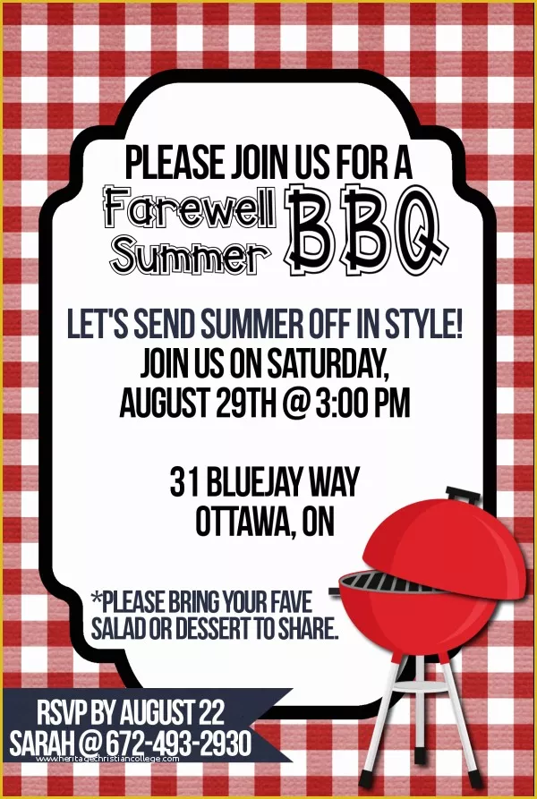 Free Printable Bbq Invitation Templates Of Farewell Summer Free Printable Bbq Invitations