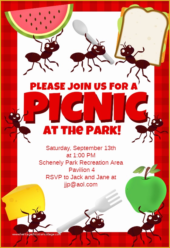 Free Printable Bbq Invitation Templates Of Picnic Party Dinner Party Invitation Template Free