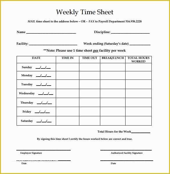 Free Printable Bi Weekly Timesheet Template Of 22 Weekly Timesheet Templates – Free Sample Example