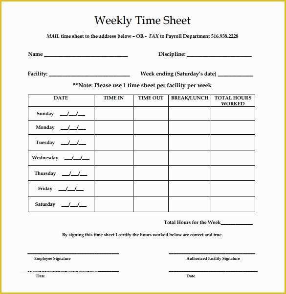 bi weekly employee timesheet