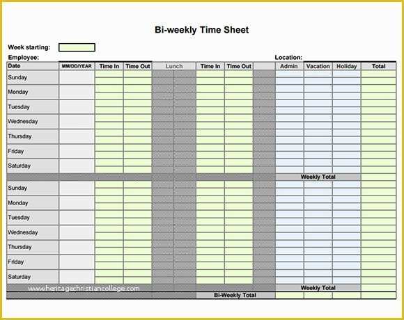 Free Printable Bi Weekly Timesheet Template Of 9 Sample Biweekly Timesheet Templates to Download