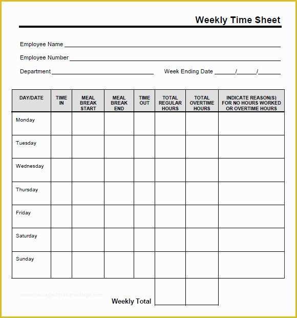 Free Printable Bi Weekly Timesheet Template Of Blank Timesheet Template 9 Free Samples Examples format