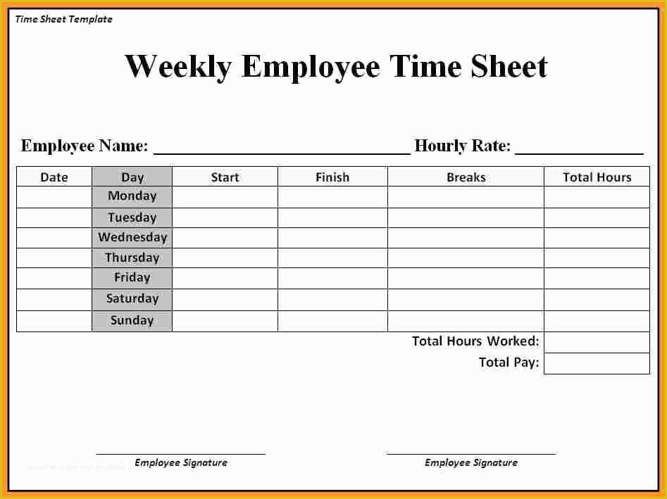 Free Printable Bi Weekly Timesheet Template Of Employee Timesheet Templates