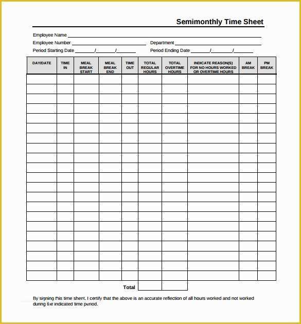Free Printable Bi Weekly Timesheet Template Of Free Printable Timesheets