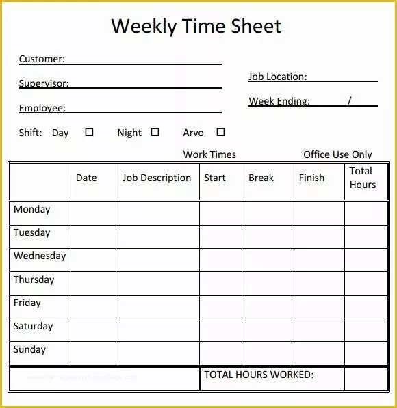 Free Printable Bi Weekly Timesheet Template Of Weekly Timesheet Template 15 Free Download In Pdf