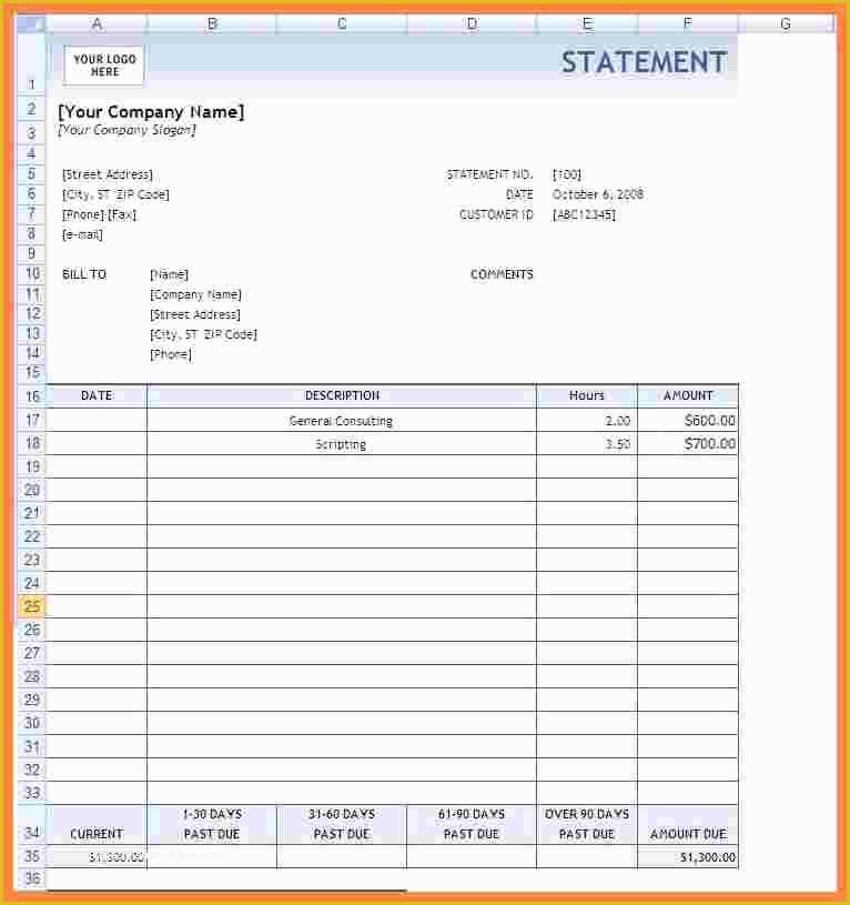 Free Printable Billing Statement Template Of Editable Billing Statement 
