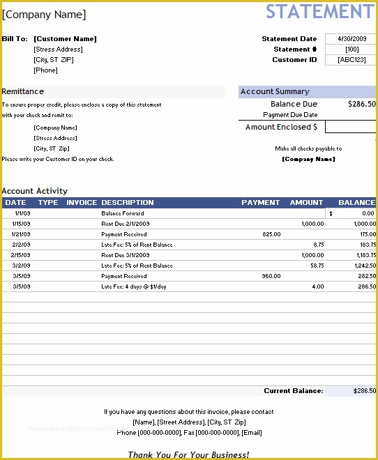 Free Printable Billing Statement Template Of 8 Itemized Billing Statement Template