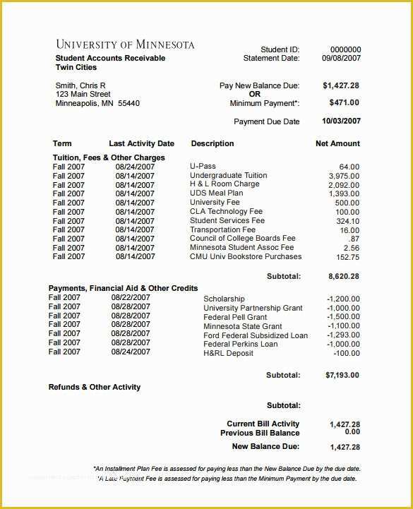 Free Printable Billing Statement Template Of 9 Sample Billing Statements