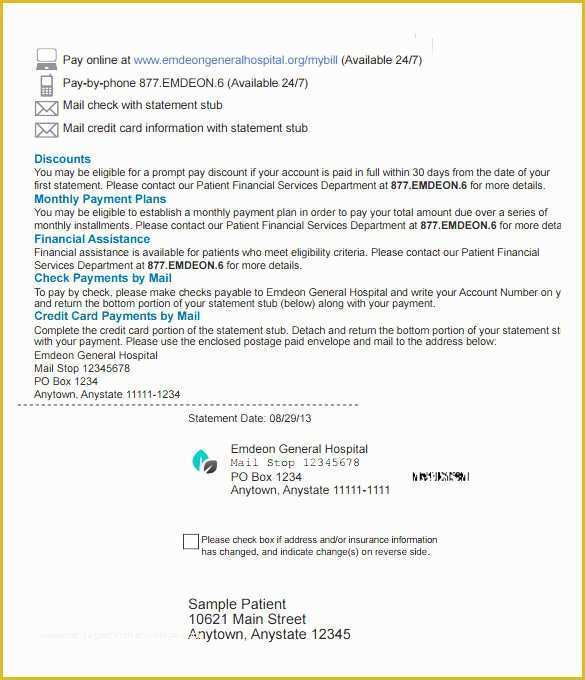 Free Printable Billing Statement Template Of 9 Sample Billing Statements