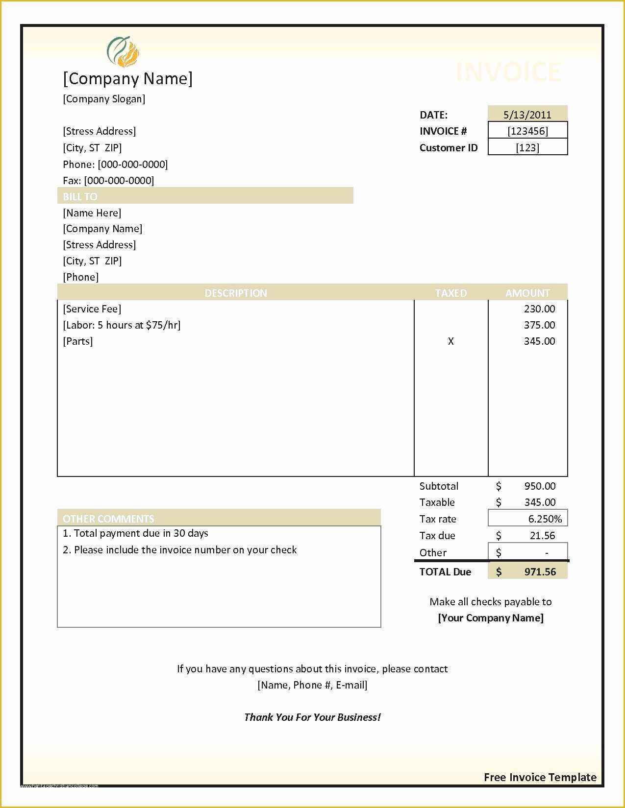 Free Printable Billing Statement Template Of Blank Invoices to Print Mughals