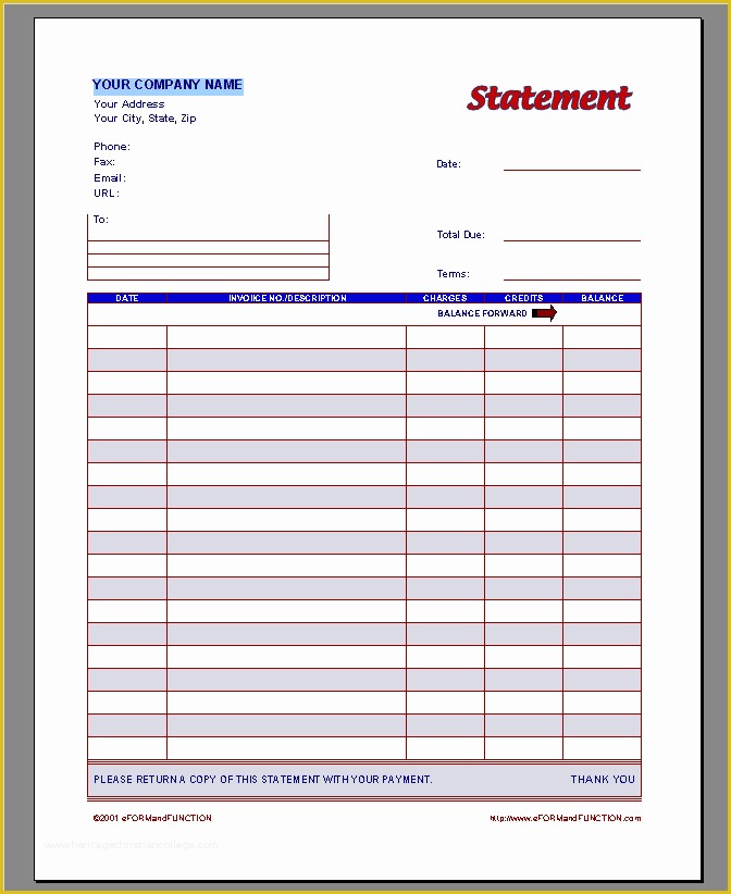 Free Printable Billing Statement Template Of Invoice Statement Template