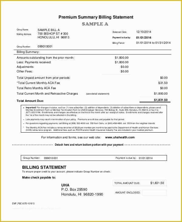 Free Printable Billing Statement Template Of Invoice Statement Templates