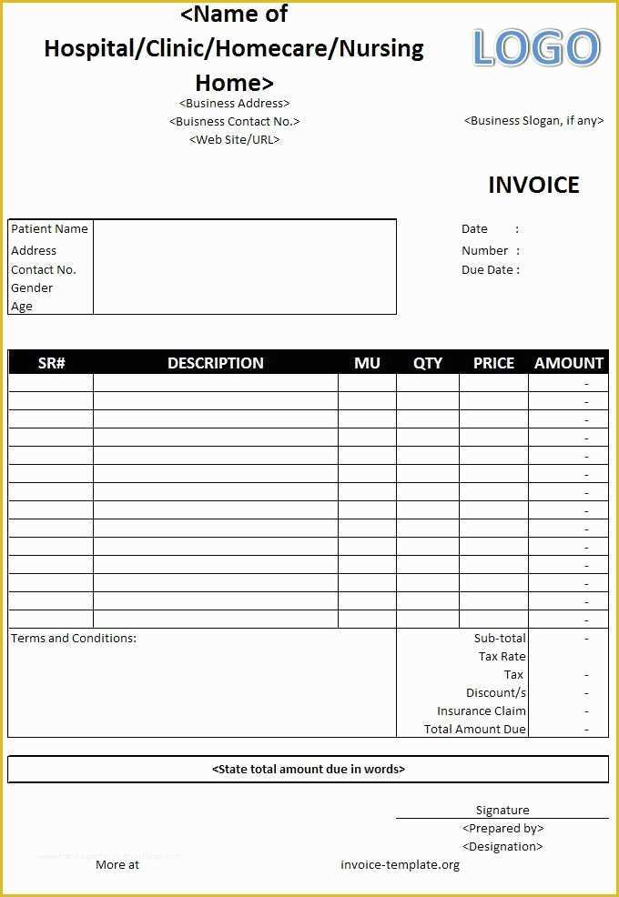 Free Printable Billing Statement Template Of Medical Billing Invoice Template Free