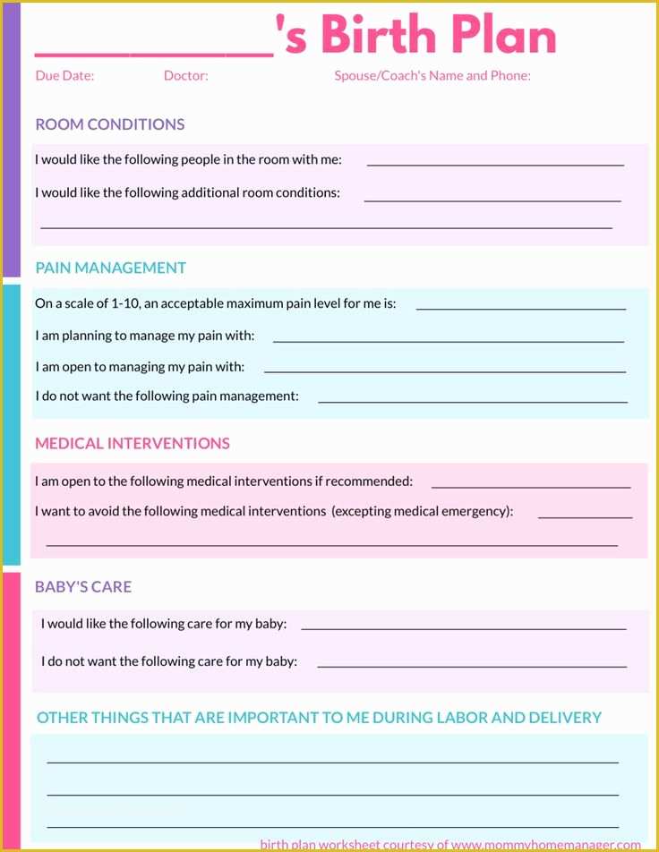 Free Printable Birth Plan Template Of Best 25 Birth Plan Printable Ideas On Pinterest