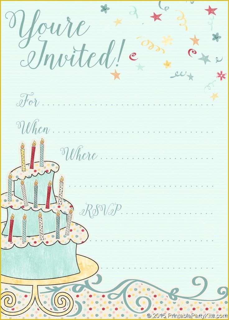 Free Printable Birthday Invitation Cards Templates Of 1768 Best Card and Printable Images On Pinterest