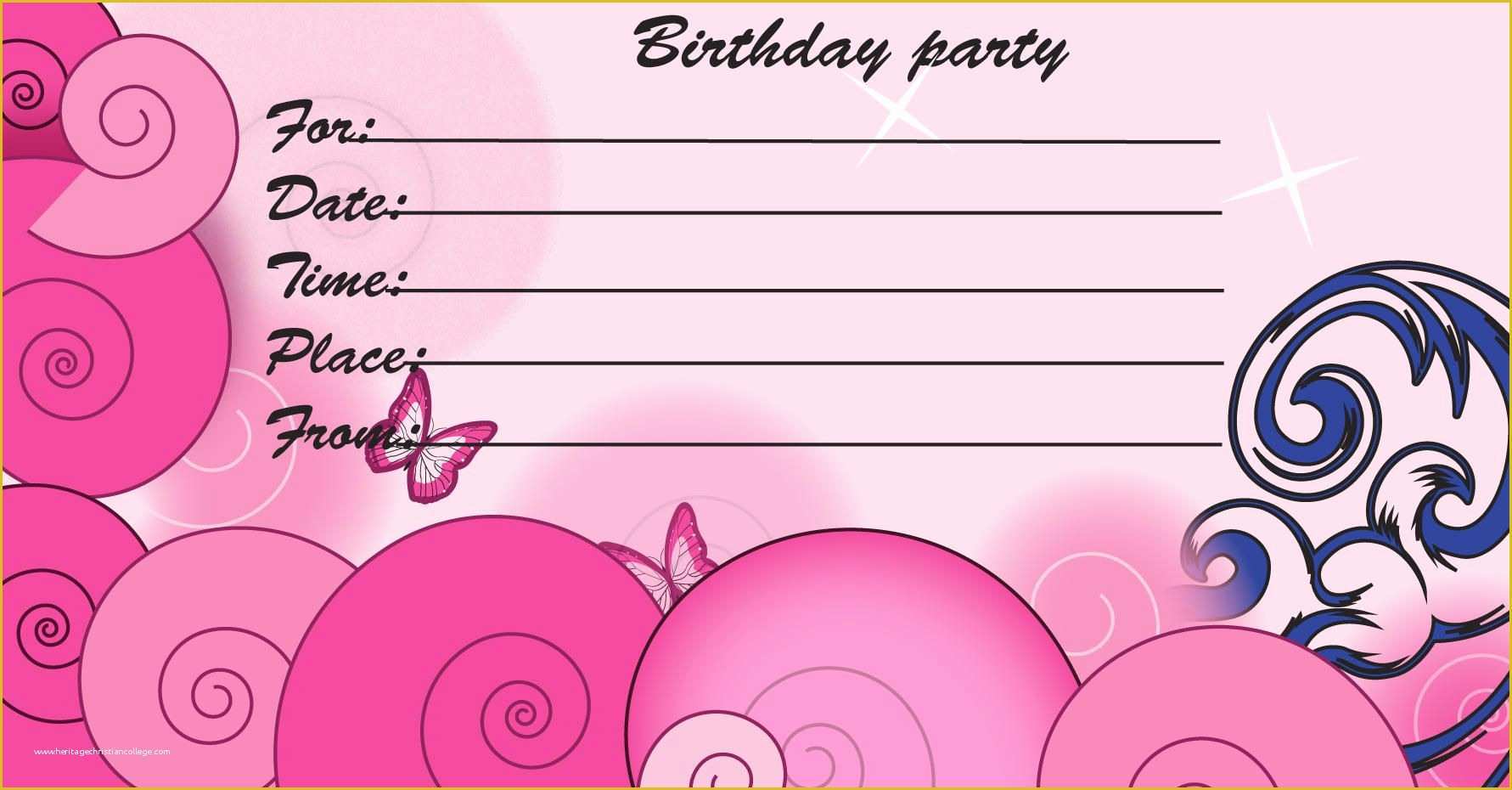 Free Printable Birthday Invitation Cards Templates Of Birthday Invitations Kids Birthday Invite Template