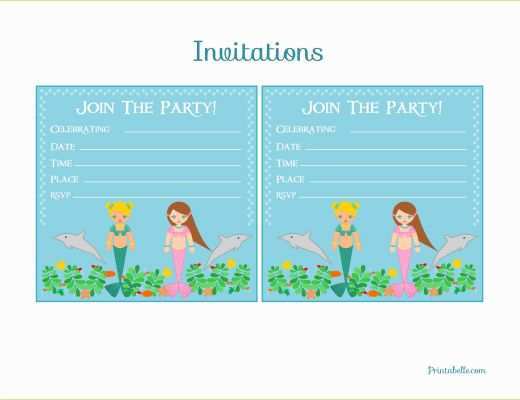 Free Printable Birthday Invitation Cards Templates Of Free Mermaid Birthday Party Printables From Printabelle