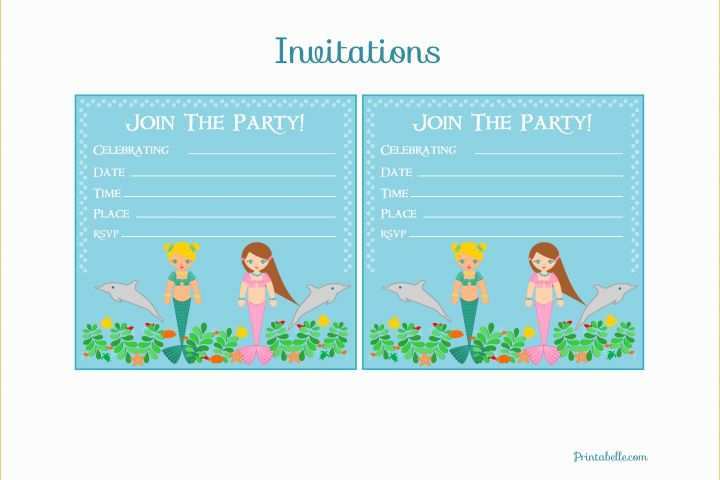 Free Printable Birthday Invitation Cards Templates Of Free Mermaid Birthday Party Printables From Printabelle