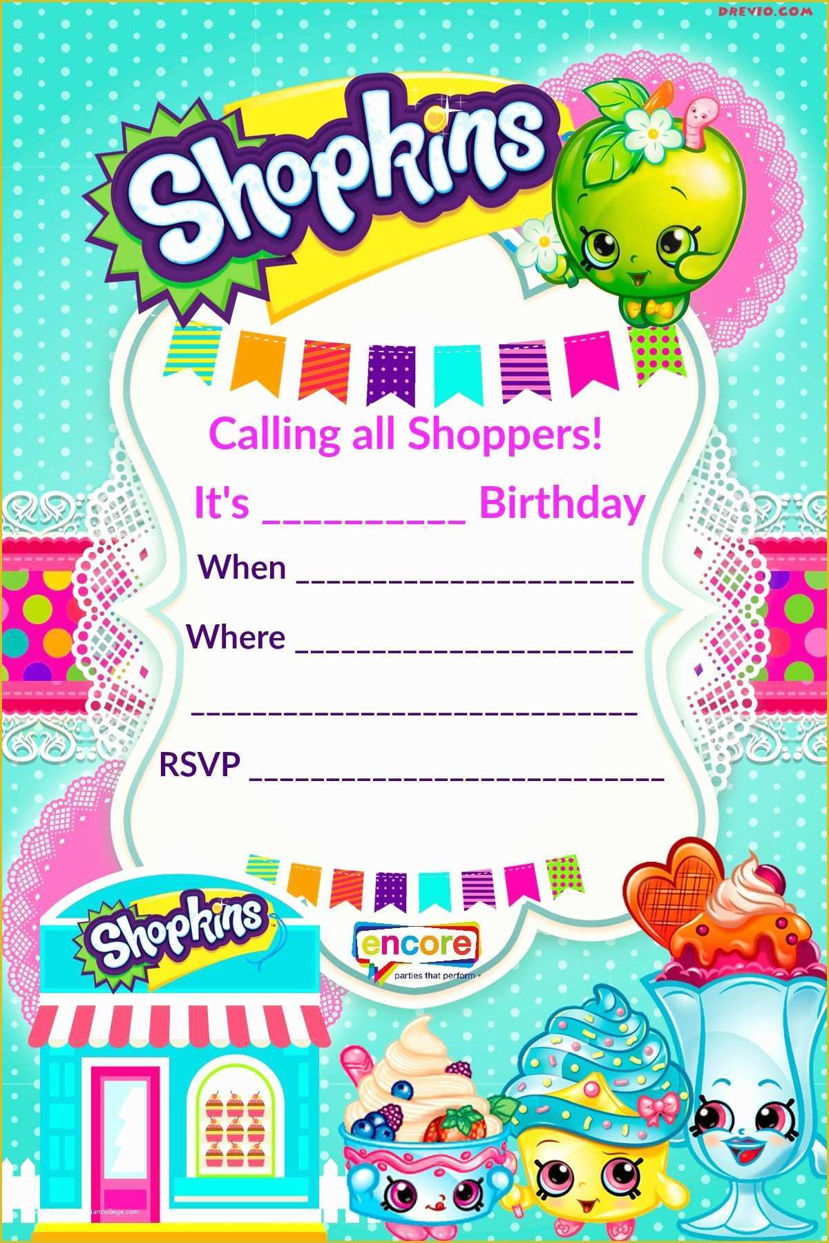 Free Printable Birthday Invitation Cards Templates Of Updated – Free Printable Shopkins Birthday Invitation