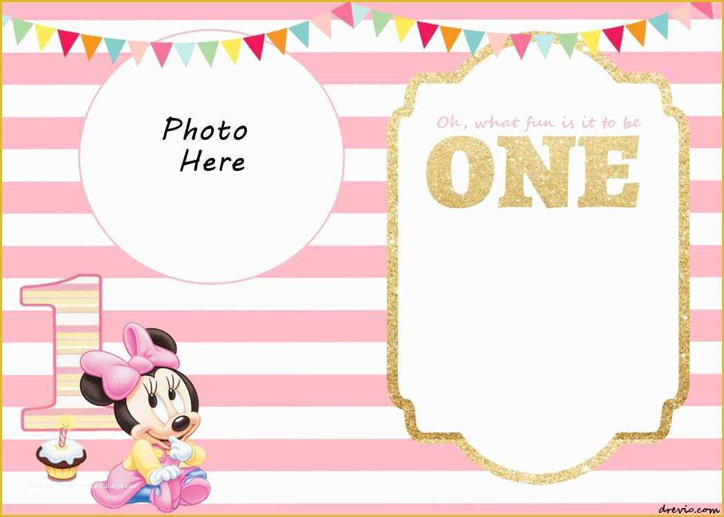 Free Printable Birthday Invitation Templates Of Free Printable Minnie Mouse 1st Invitation