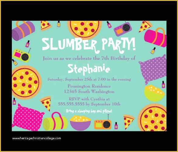Free Printable Birthday Sleepover Invitation Templates Of 13 Creative Slumber Party Invitation Templates Psd Ai
