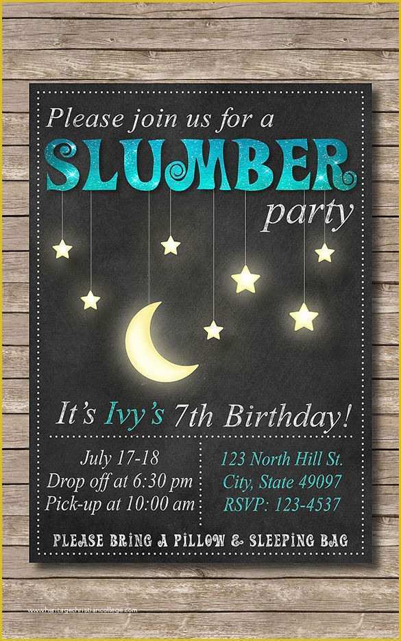 Free Printable Birthday Sleepover Invitation Templates Of 13 Creative Slumber Party Invitation Templates Psd Ai
