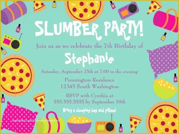 Free Printable Birthday Sleepover Invitation Templates Of 16 Slumber Party Invitation Designs & Templates Psd Ai