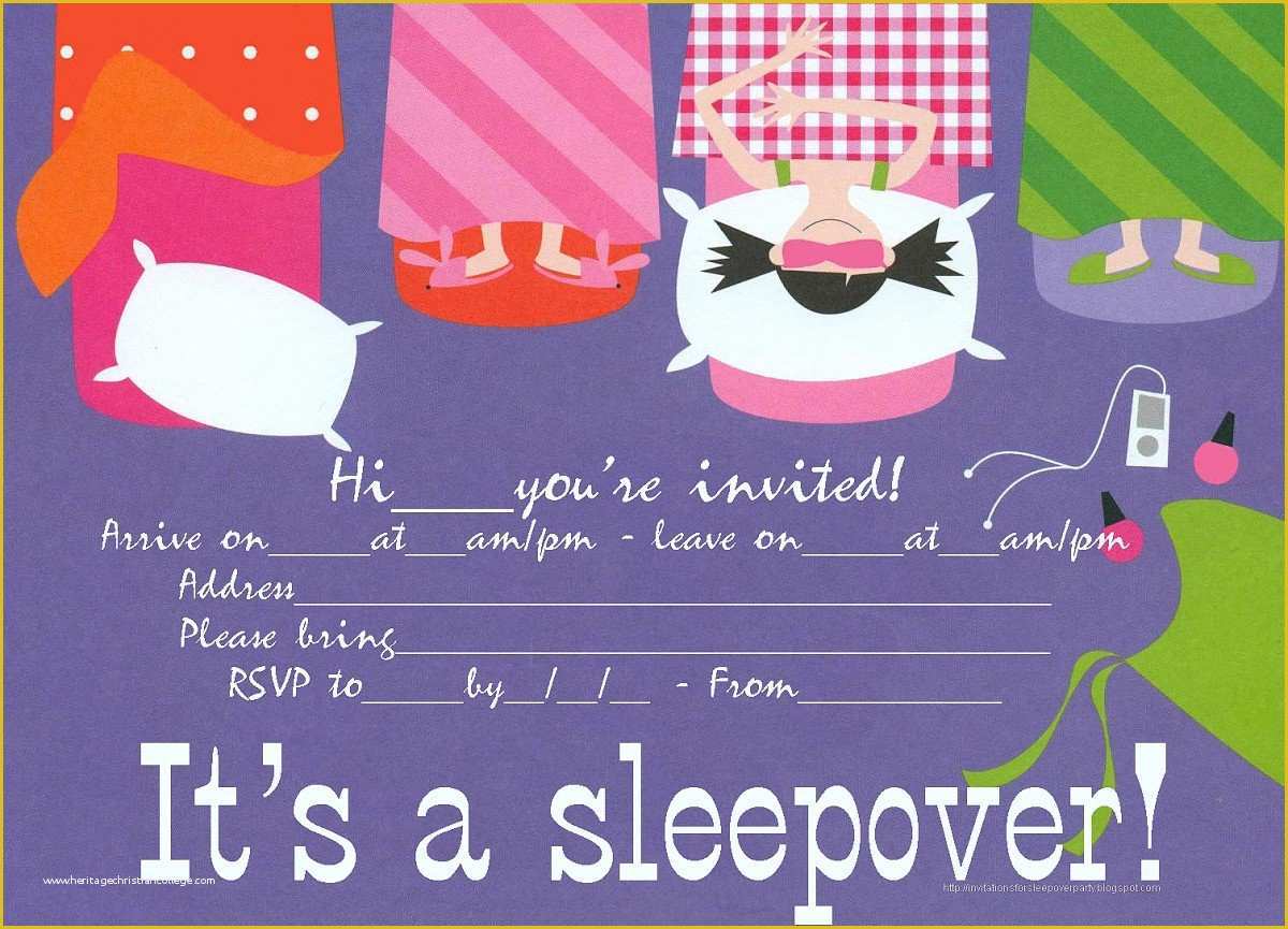 Free Printable Birthday Sleepover Invitation Templates Of Birthday Party Invitations Free Printable Sleepover