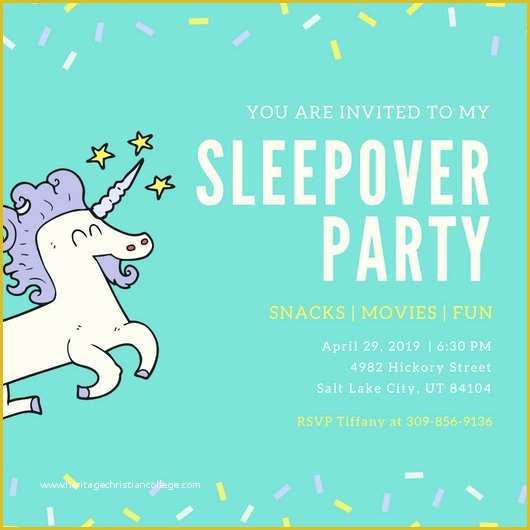 Free Printable Birthday Sleepover Invitation Templates Of Customize 60 Sleepover Invitation Templates Online Canva