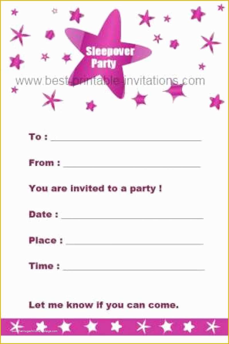 Free Printable Birthday Sleepover Invitation Templates Of Free Printable Sleep Over Invitation – orderecigsjuicefo