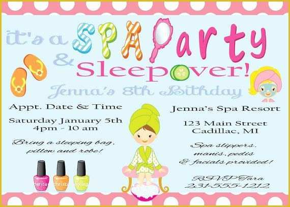 Free Printable Birthday Sleepover Invitation Templates Of Free Printable Sleepover Spa Invitation – orderecigsjuicefo