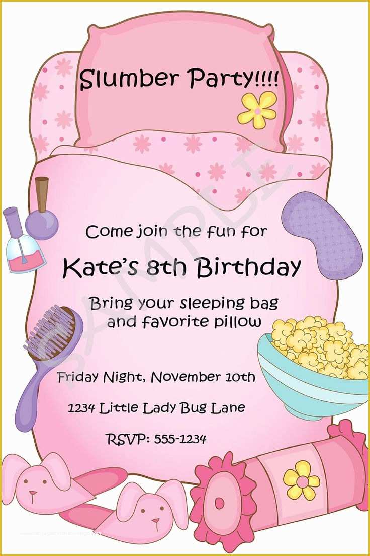 Free Printable Birthday Sleepover Invitation Templates Of Free Printable Slumber Party Birthday Invitations