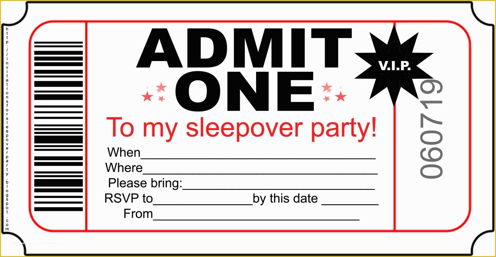 Free Printable Birthday Sleepover Invitation Templates Of Printable Party Invites Template