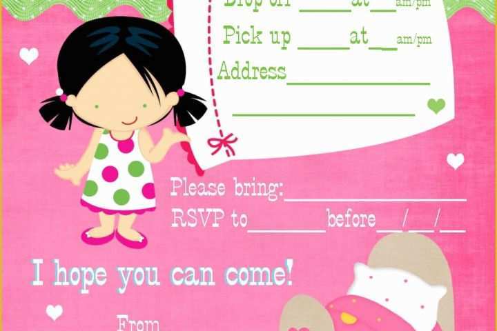 Free Printable Birthday Sleepover Invitation Templates Of Sleepover Party Invitation Templates