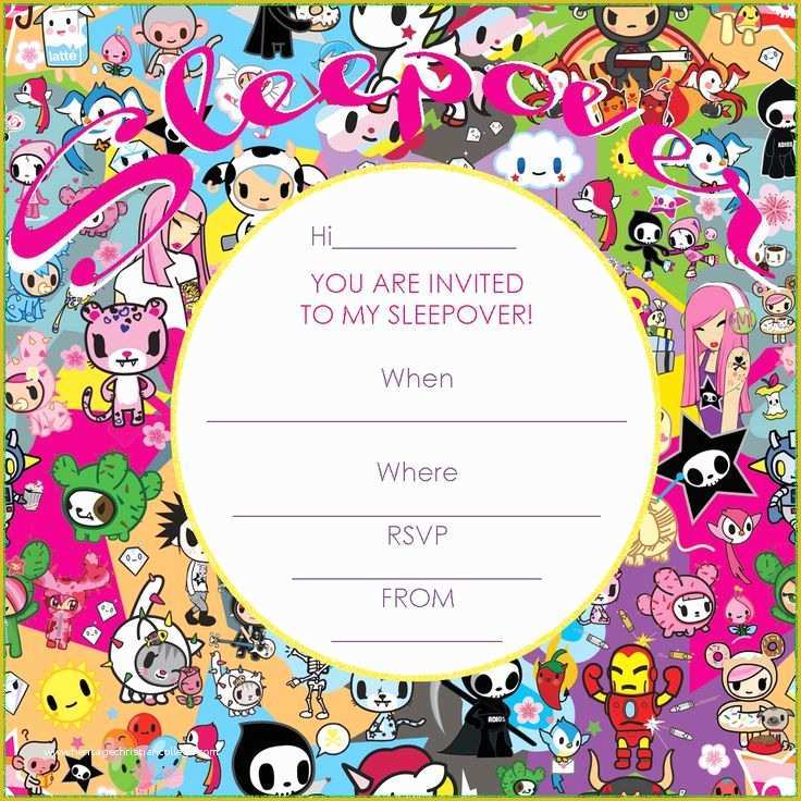 Free Printable Birthday Sleepover Invitation Templates Of tokidoki Birthday Party