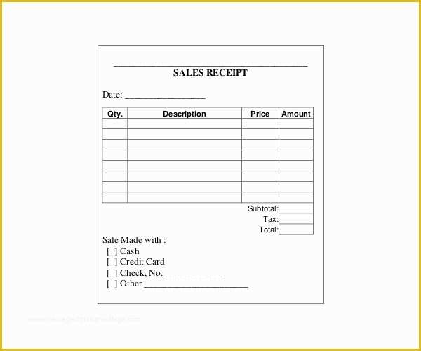 Free Printable Blank Receipt Template Of 20 Printable Cash Receipt Templates Pdf Word