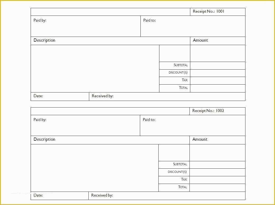 Free Printable Blank Receipt Template Of Blank Receipt form Example Mughals