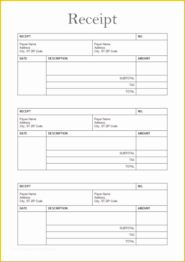 Free Printable Blank Receipt Template Of Calendar Printable