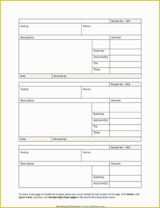 Free Printable Blank Receipt Template Of Free Printable Receipt forms