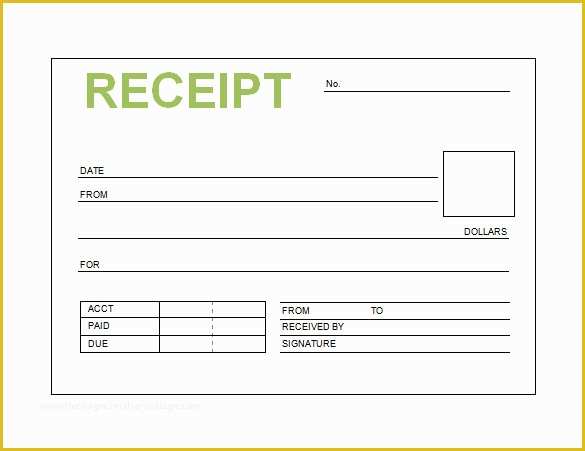 Free Printable Blank Receipt Template Of Free Receipt Printable Template for Excel Pdf formats