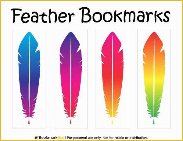 Free Printable Bookmarks Templates Of Free Printable Feather Bookmarks Download the Pdf