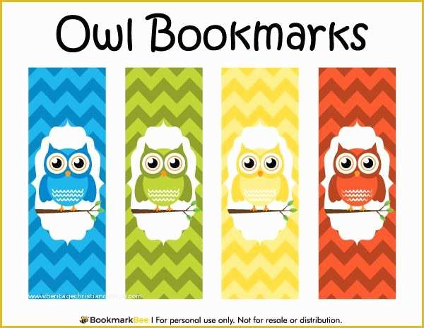 Free Printable Bookmarks Templates Of Free Printable Owl Bookmarks Download the Pdf Template at